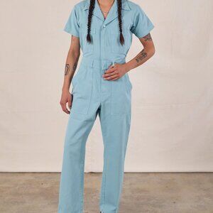 NEW Big Bud Press Short-Sleeve Jumpsuit in Baby Blue